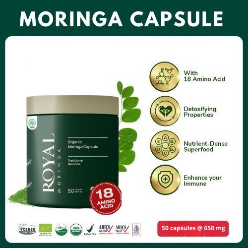 (Royal Moringa Capsule) Pure Moringa Oleifera Capsules – 100% Plant-Based Superfood Power